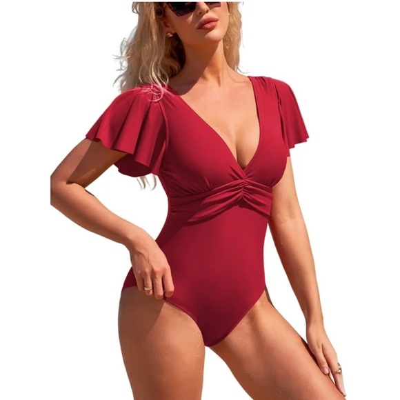 Charmo Red Women's Swimwear - Picture 1 of 9